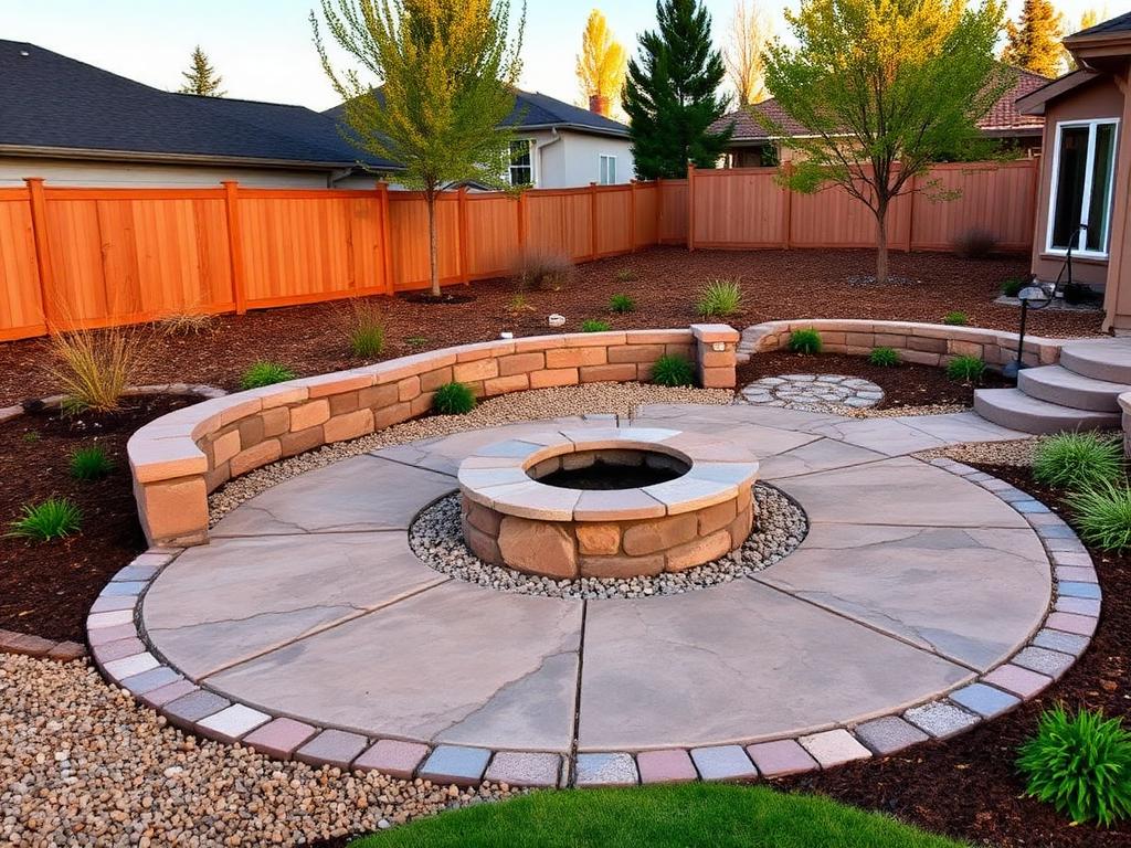 Backyard Fire Pit Build after